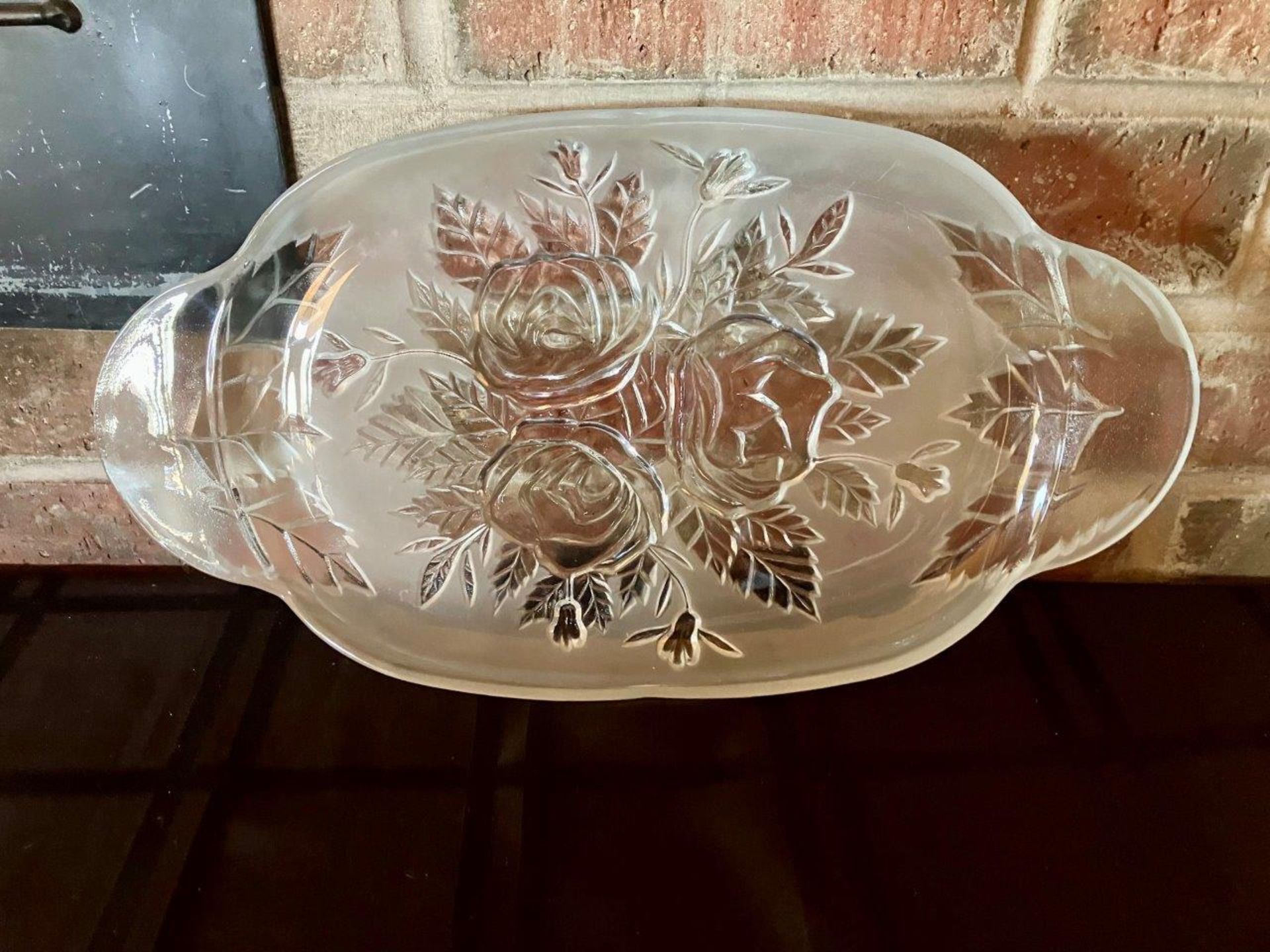 OVAL PEONY SERVING PLATTER