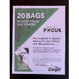 CERTIFICATE FOR 20 BAGS OF DAIRY FOCUS CALF STARTER