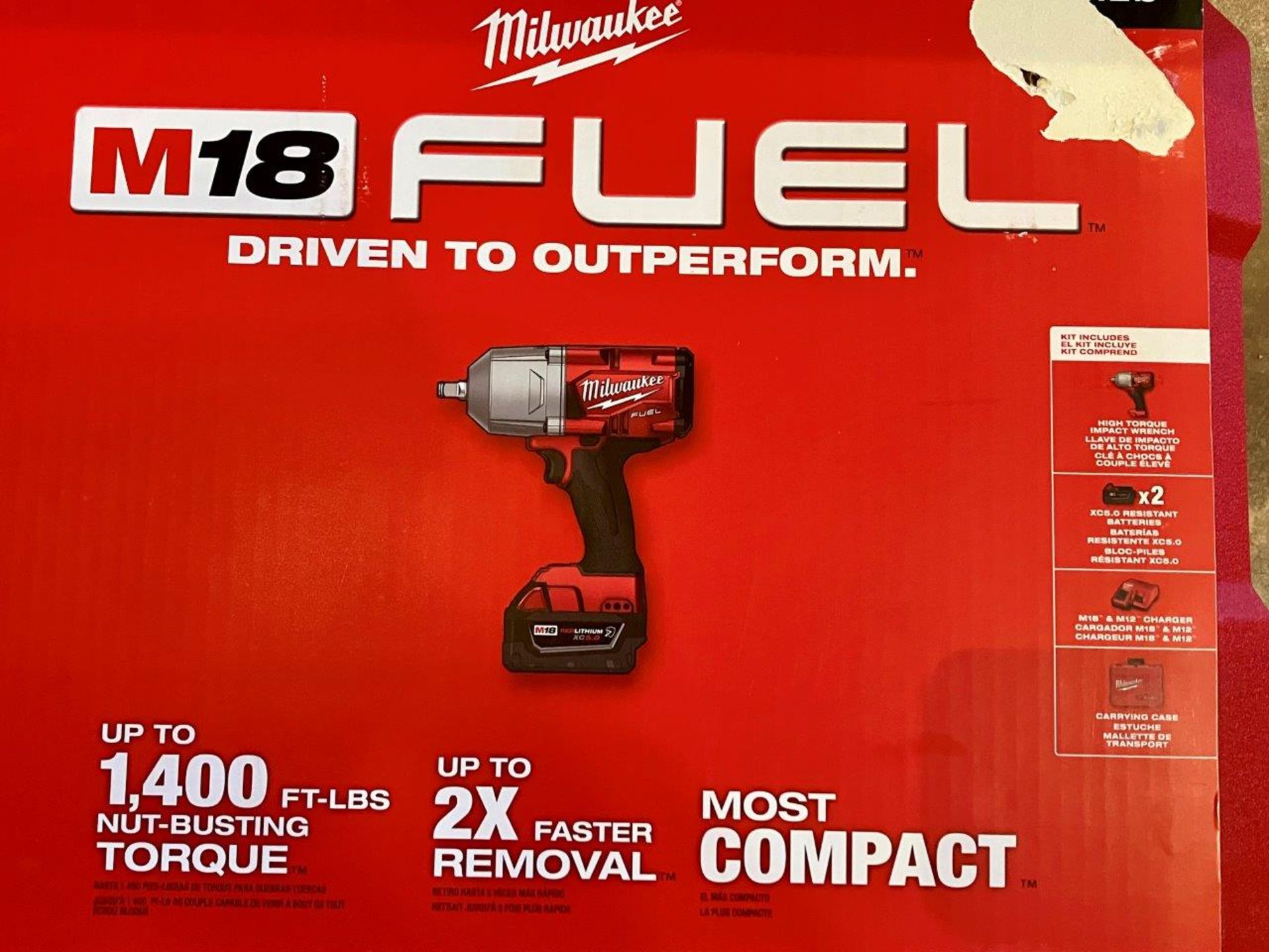 MILWAUKEE M18 1/2" HIGH TORQUE IMPACT WRENCH KIT WITH FRICTION RING (2767-22R) - Image 2 of 5
