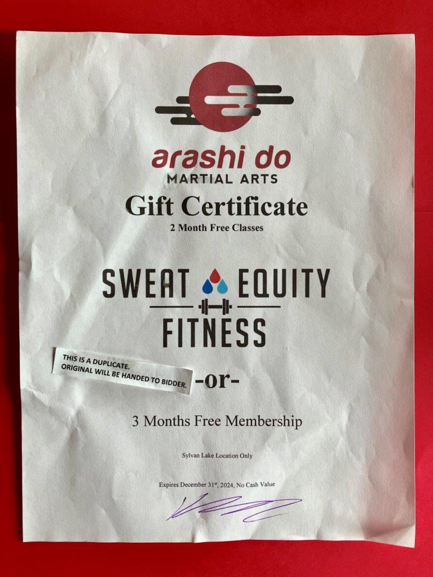 ARASHI DO GIFT CERTIFICATE