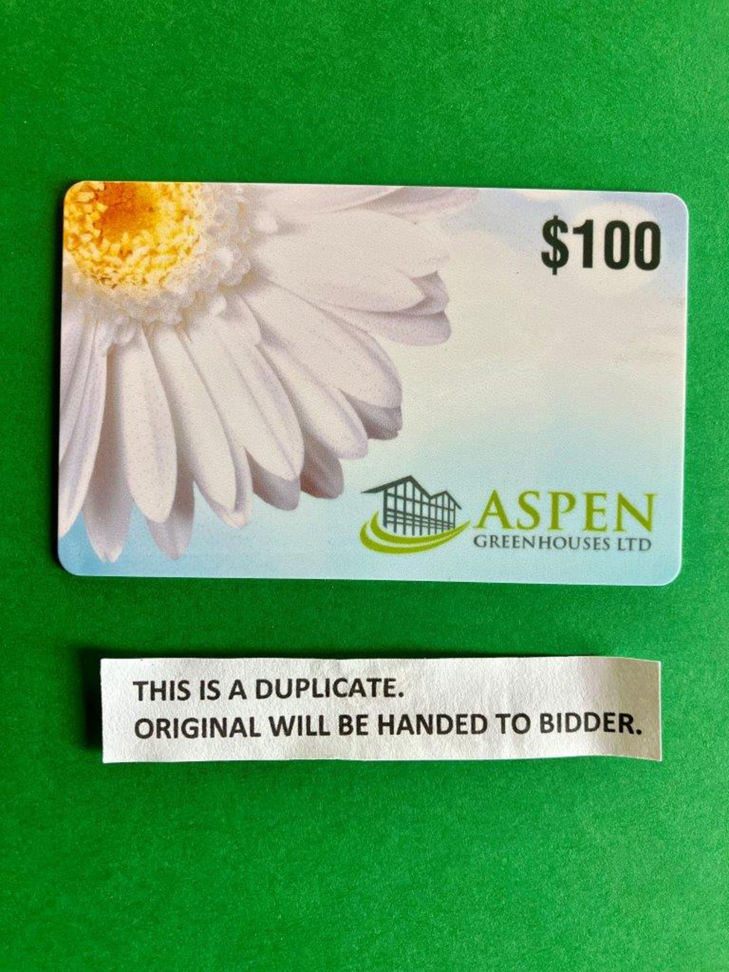 $100 ASPEN GREENHOUSES GIFT CARD