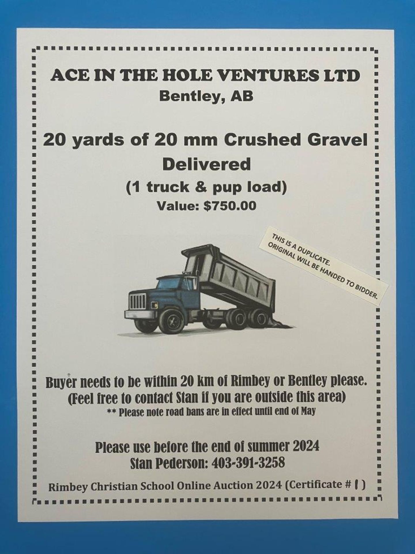 20 YARDS of 20mm CRUSHED GRAVEL - DELIVERED (1 Truck & Pup)