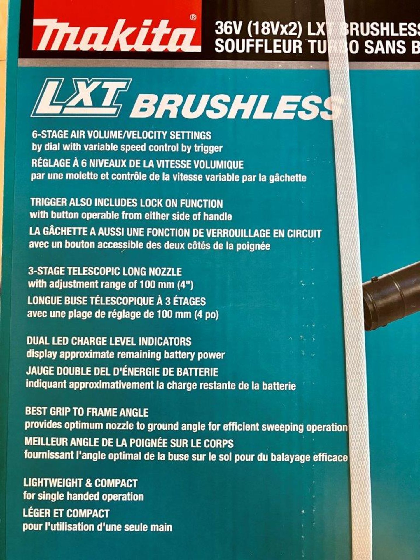 MAKITA LXT BRUSHLESS CORDLESS TURBO BLOWER (DUB362PT2) - Image 3 of 4