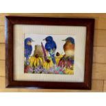 FRAMED PRINT: BIRDS & FLOWERS