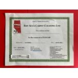 RED ALTA CARPET CLEANING GIFT CERTIFICATE