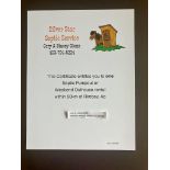 SILVER STAR SEPTIC SERVICE GIFT CERTIFICATE