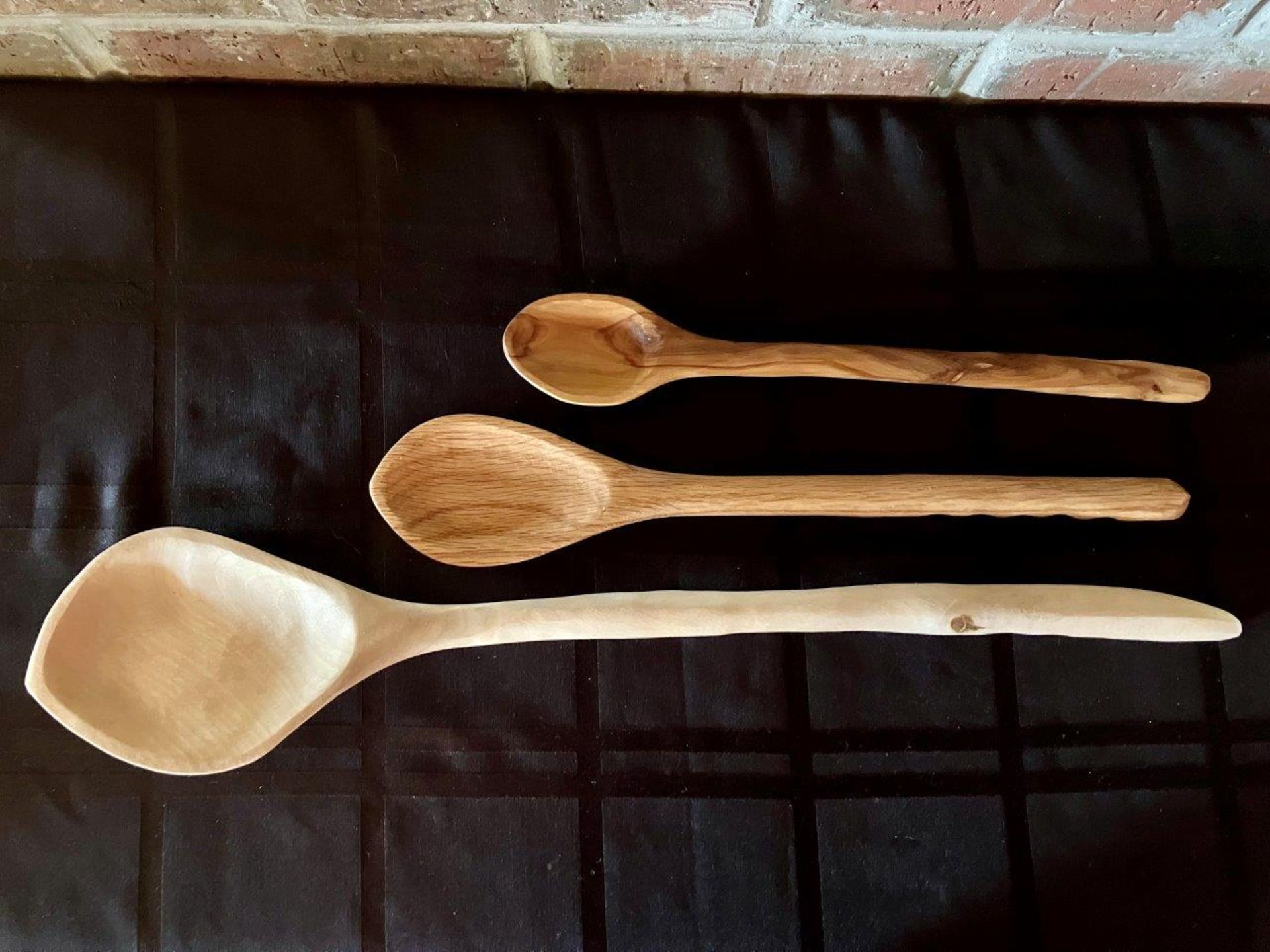 3 HAND CRAFTED WOODEN SPOONS - Image 2 of 2