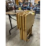 SET OF 4 - WOOD FOLDING TV TABLES