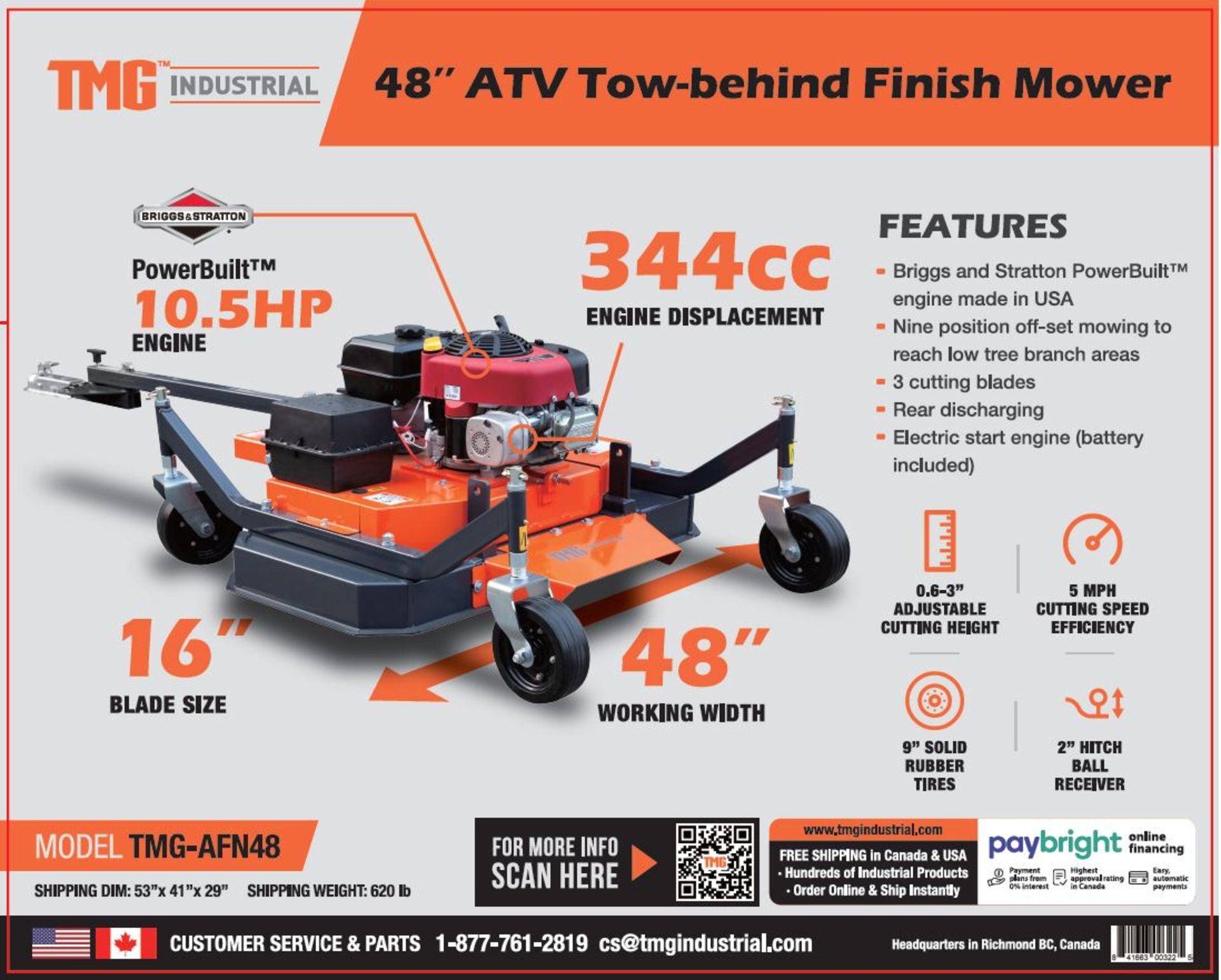 TMG-AFN48 FINISH MOWER ATV TOW-BEHIND 48" - Image 8 of 8