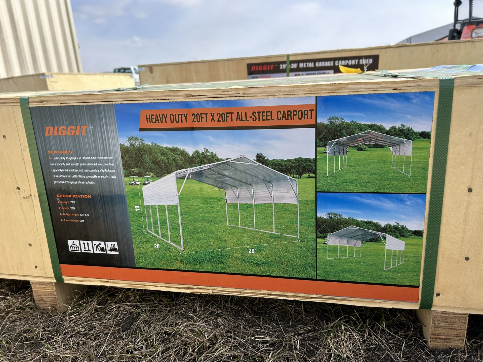 DIGGIT 20 FT X 20 FT ALL STEEL CAR PORT