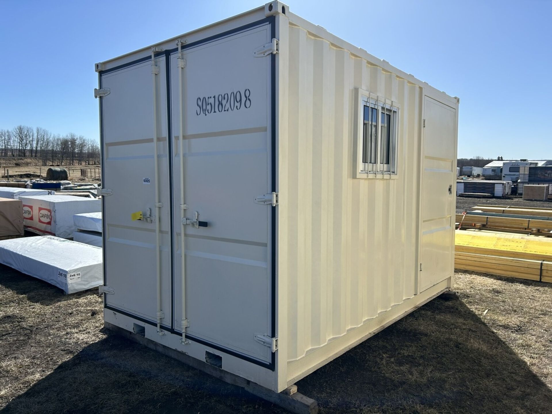 12X7X8 SEACAN STORAGE UNIT W/ BARN DOORS, MAN DOOR, WINDOW - Image 2 of 7