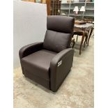2-BEST OFFICE BROWN LEATHER MASSAGE RECLINERS - ONLY ONE CORD AND ONE REMOTE