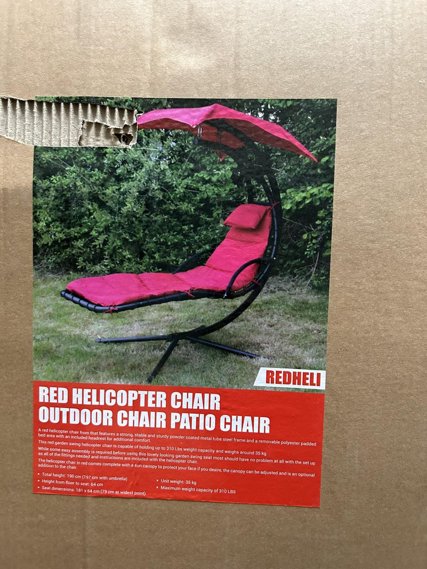 RED HELICOPTER PATIO CHAIR