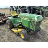 JOHN DEERE 430 DEISEL GARDEN TRACTOR. HYDROSTATIC, 2 SCV, POWER STEERING, FRONT AND MID PTO, 48"