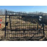 116" LEFT HAND WROUGHT IRON GATE (DAMAGED - MISSING POINT)