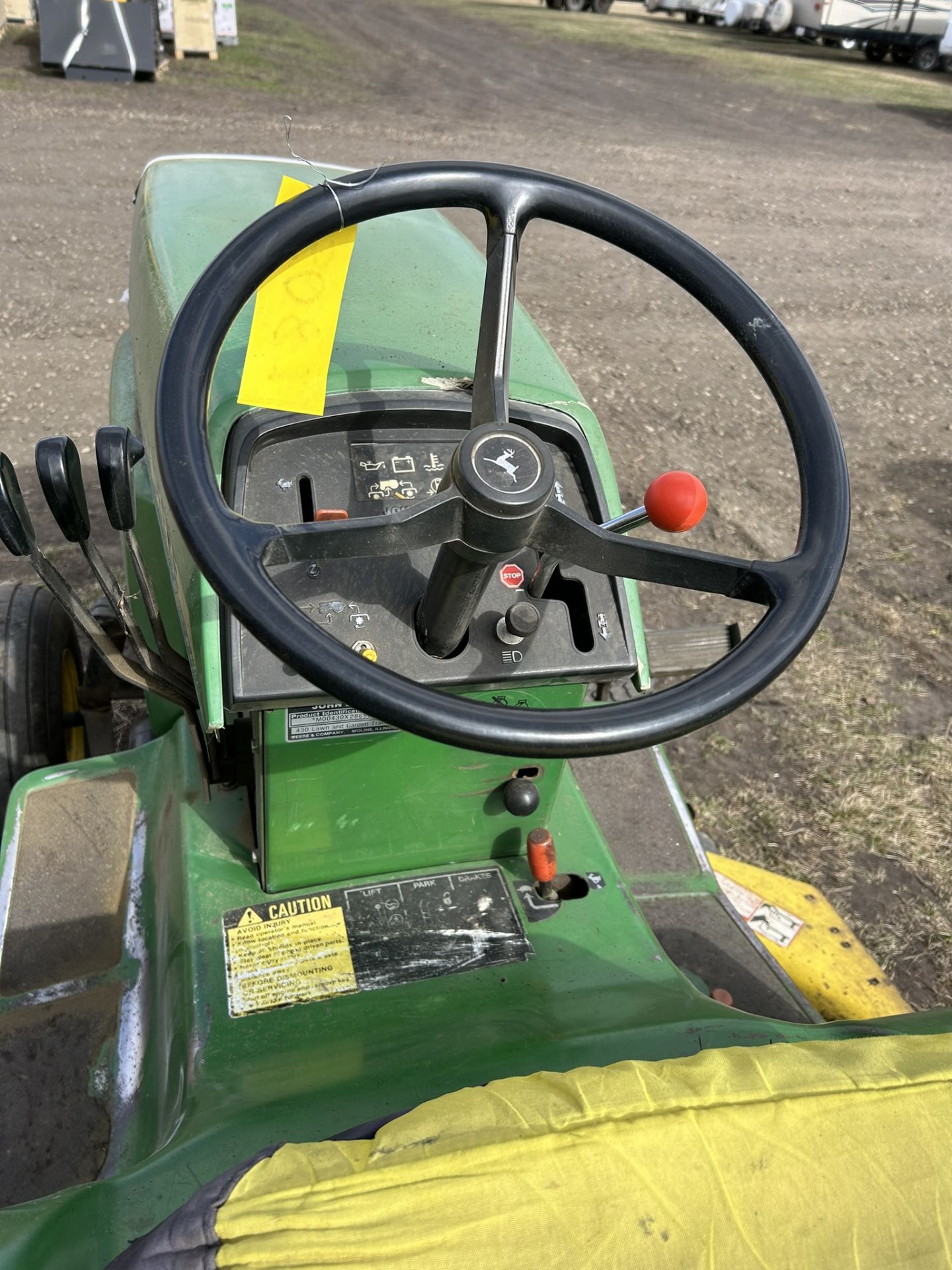 JOHN DEERE 430 DEISEL GARDEN TRACTOR. HYDROSTATIC, 2 SCV, POWER STEERING, FRONT AND MID PTO, 48" - Image 5 of 5