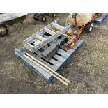 FOLDING POLY SAW HORSES, TROLLEY JACK, CLAMSHELL POST HOLE DIGGER, ALUM. LADDER