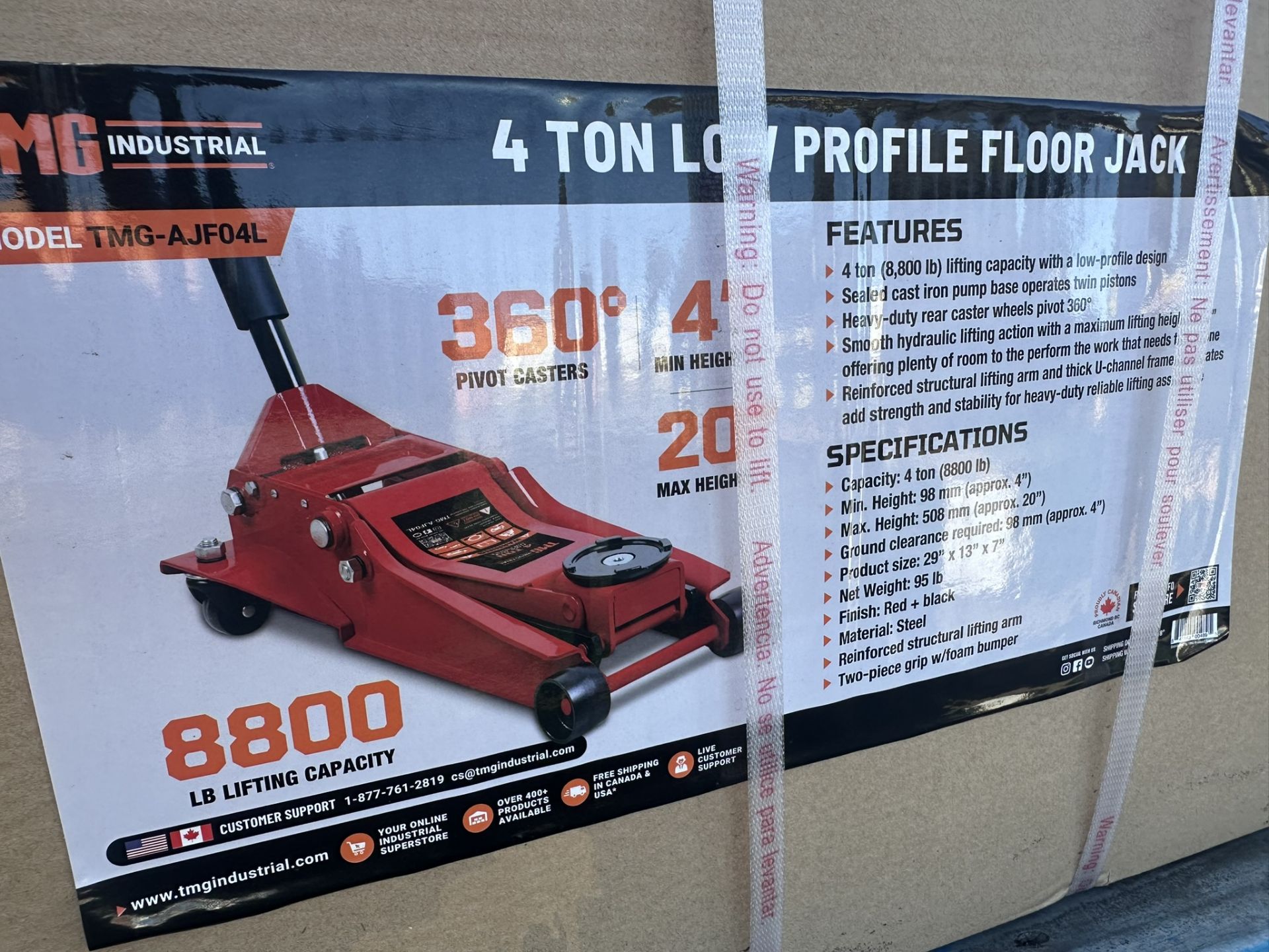 TMG-AJF04L 4 TON FLOOR JACK, LOW PROFILE