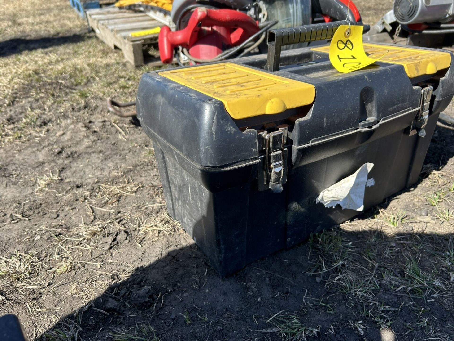 STANLEY TOOL BOX & ASSORTED TOOLS