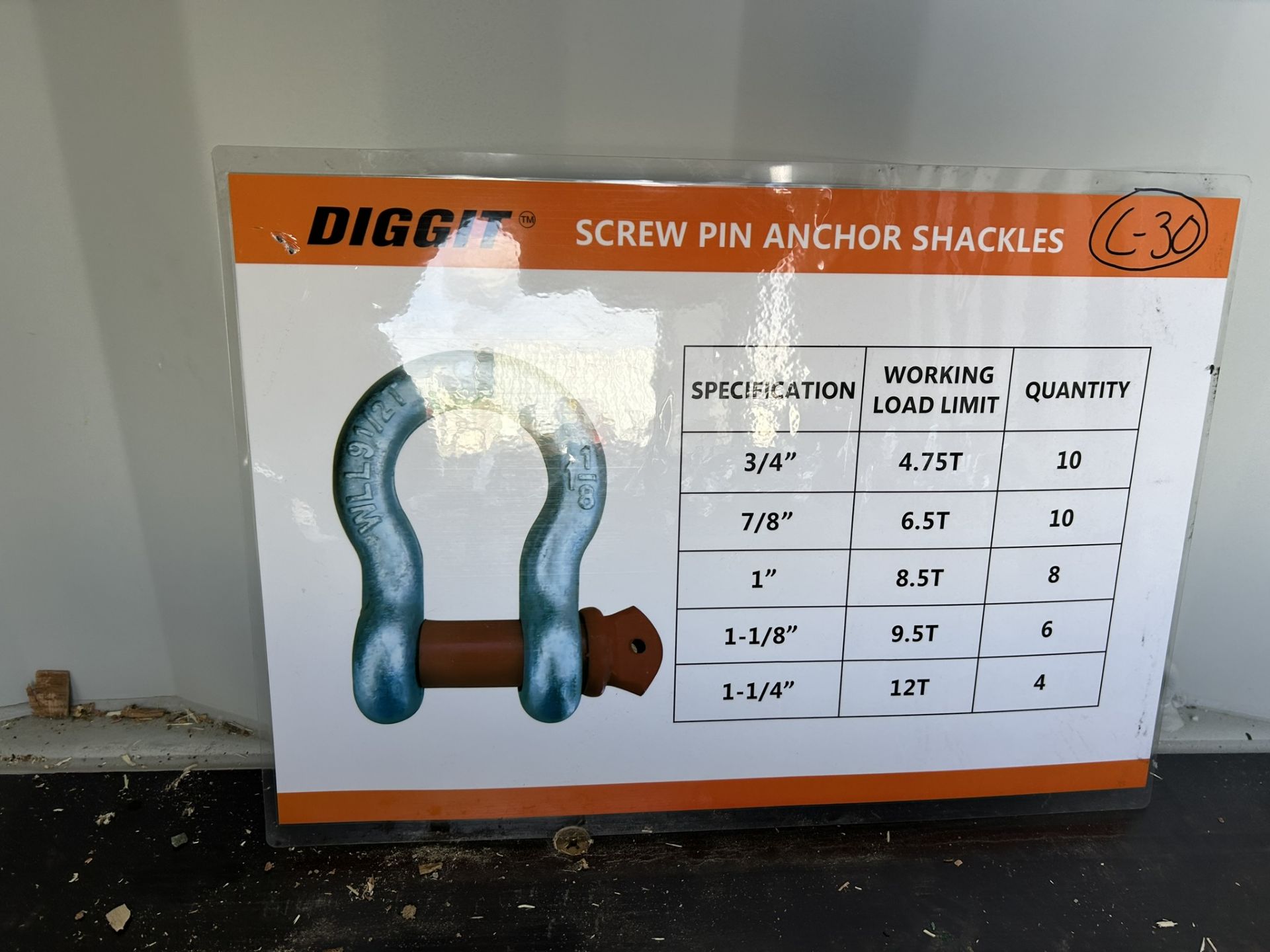 L/O - DIGGIT SHACKLES & SCREW PINS - Image 2 of 2