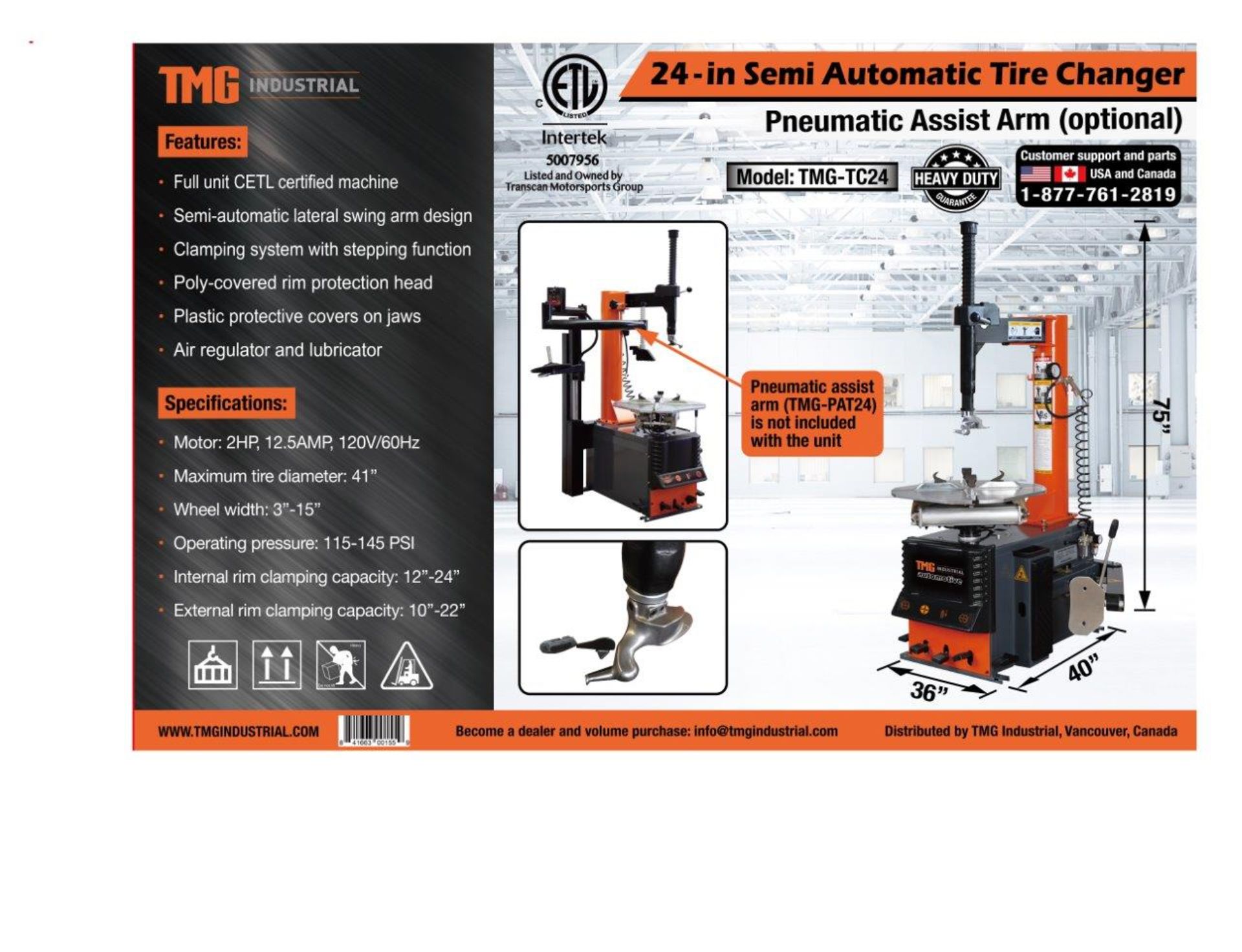 TMG-TC24 TIRE CHANGER 24" - Bild 5 aus 5