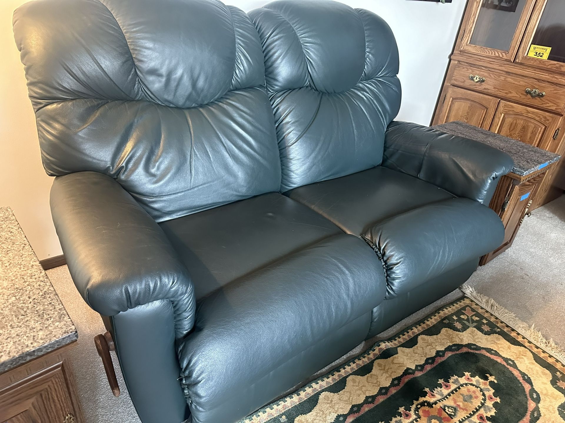 LEATHER RECLINING LOVESEAT AND ROCKING CHAIR - Image 3 of 3