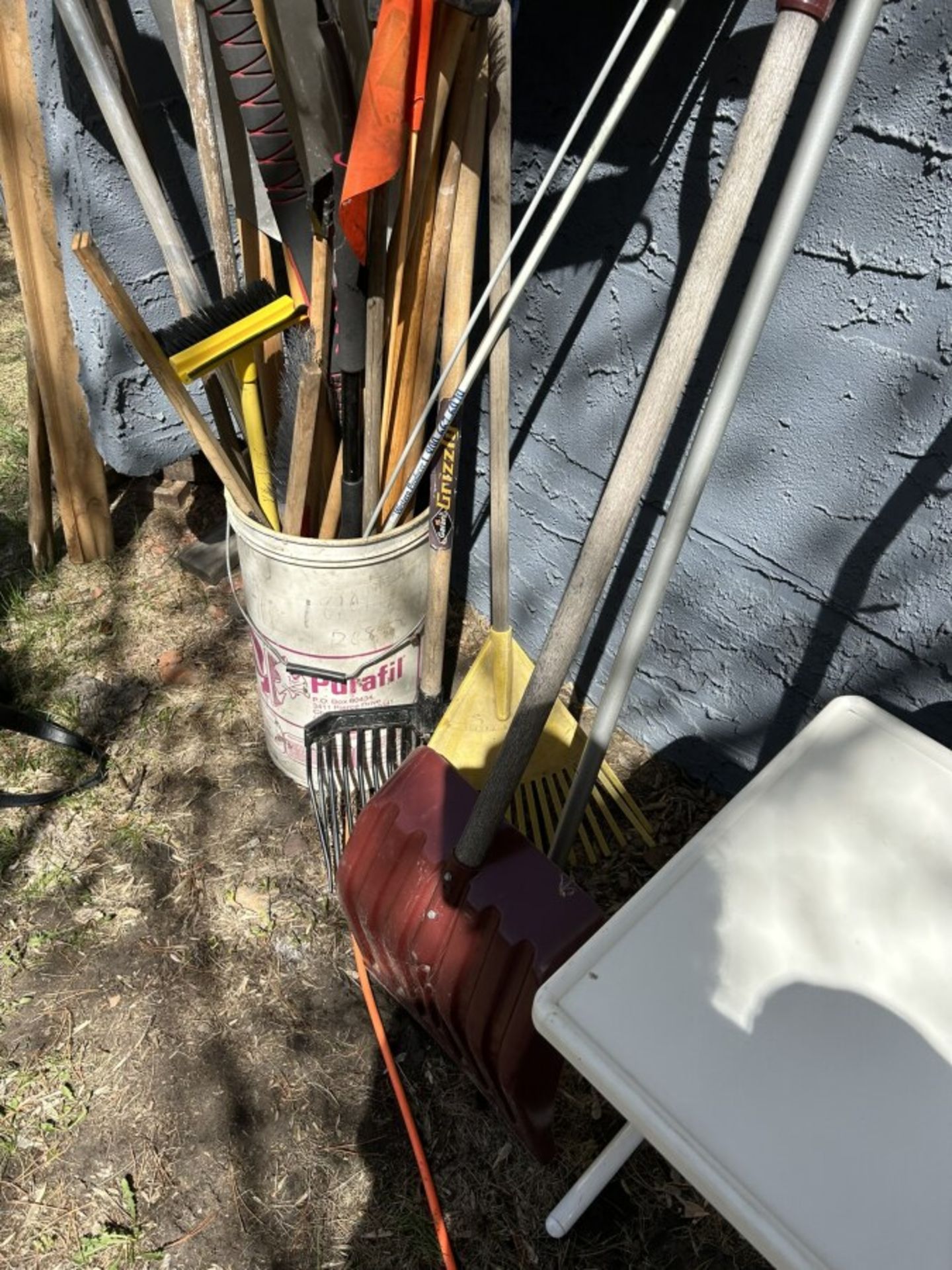 BROOMS, SHOVEL, 2 WHEELED DOLLY, ETC. - Image 5 of 5