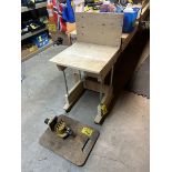 SHOP BUILT ROLLING CART/TABLE W/RECORD QUICK VISE 20X20X28