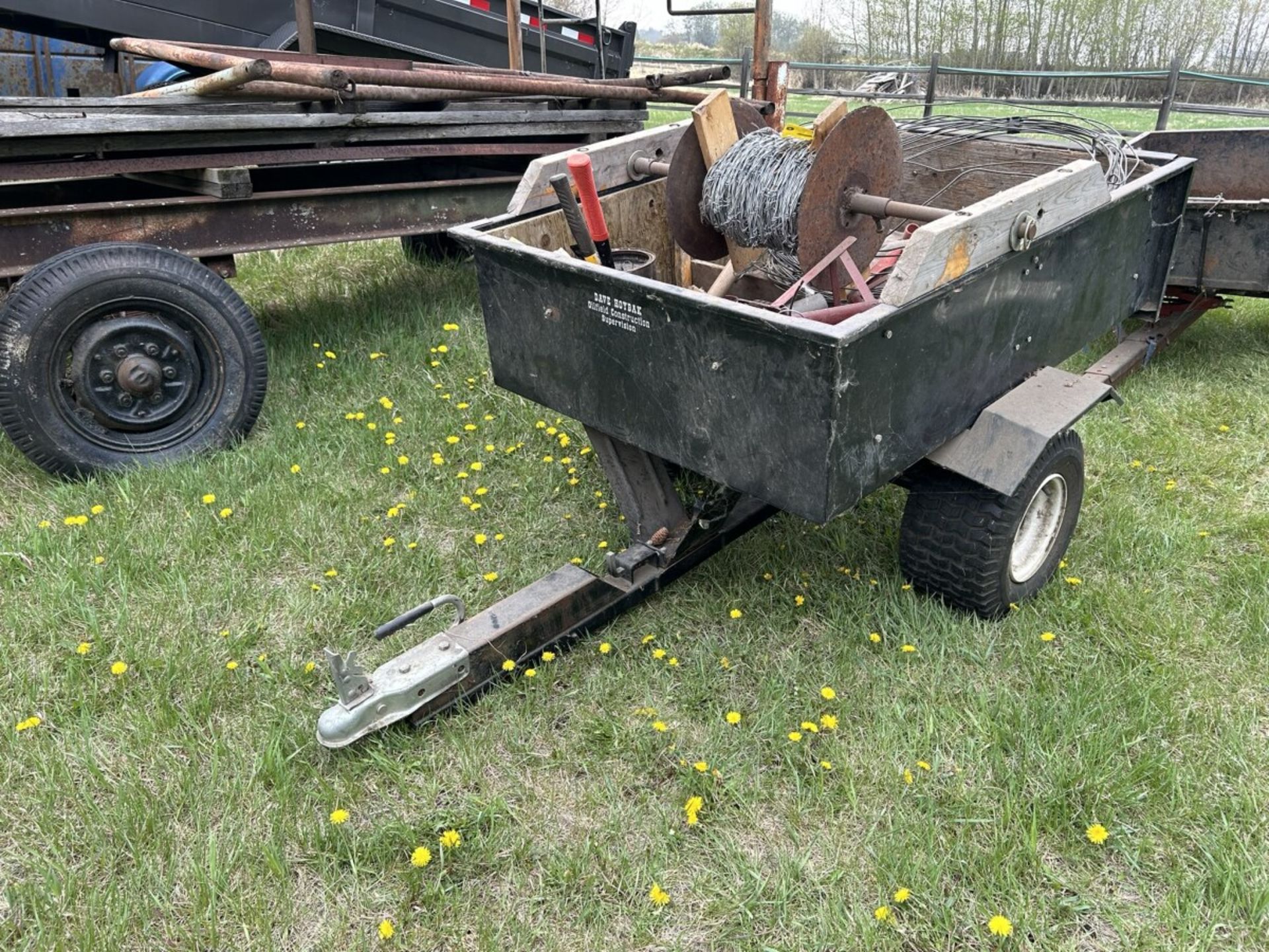 ATV TRAILER W/ FENCING SUPPLIES AND TOOLS