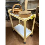 TEA TROLLEY, 2 WOODEN BOWLS