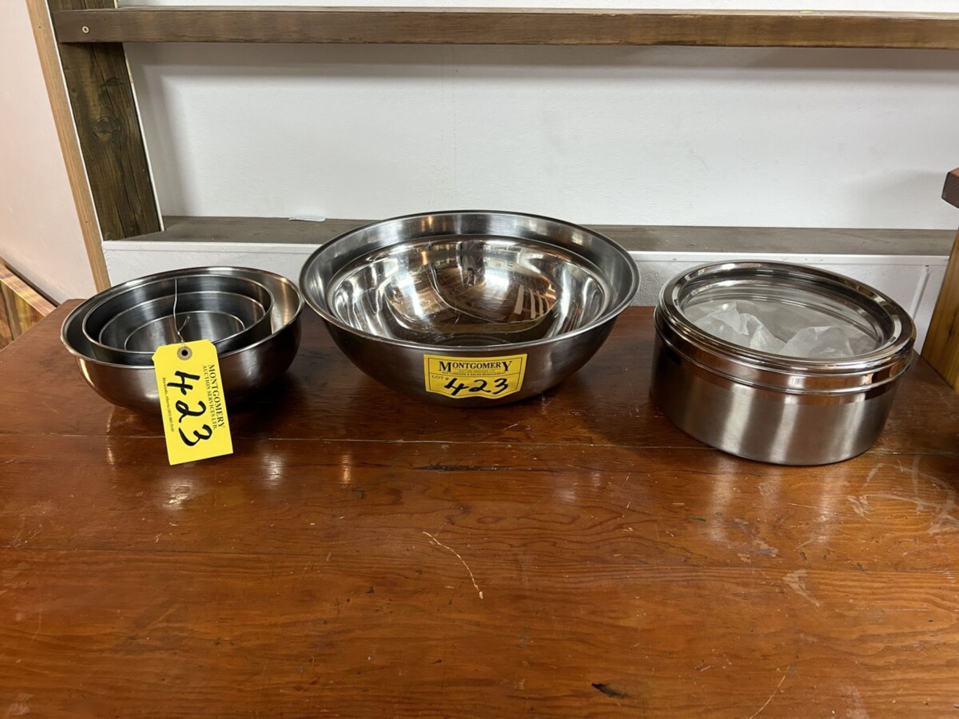 L/O ASSORTED STAINLESS STEEL BOWLS, STANLESS STEEL STACKING TINS