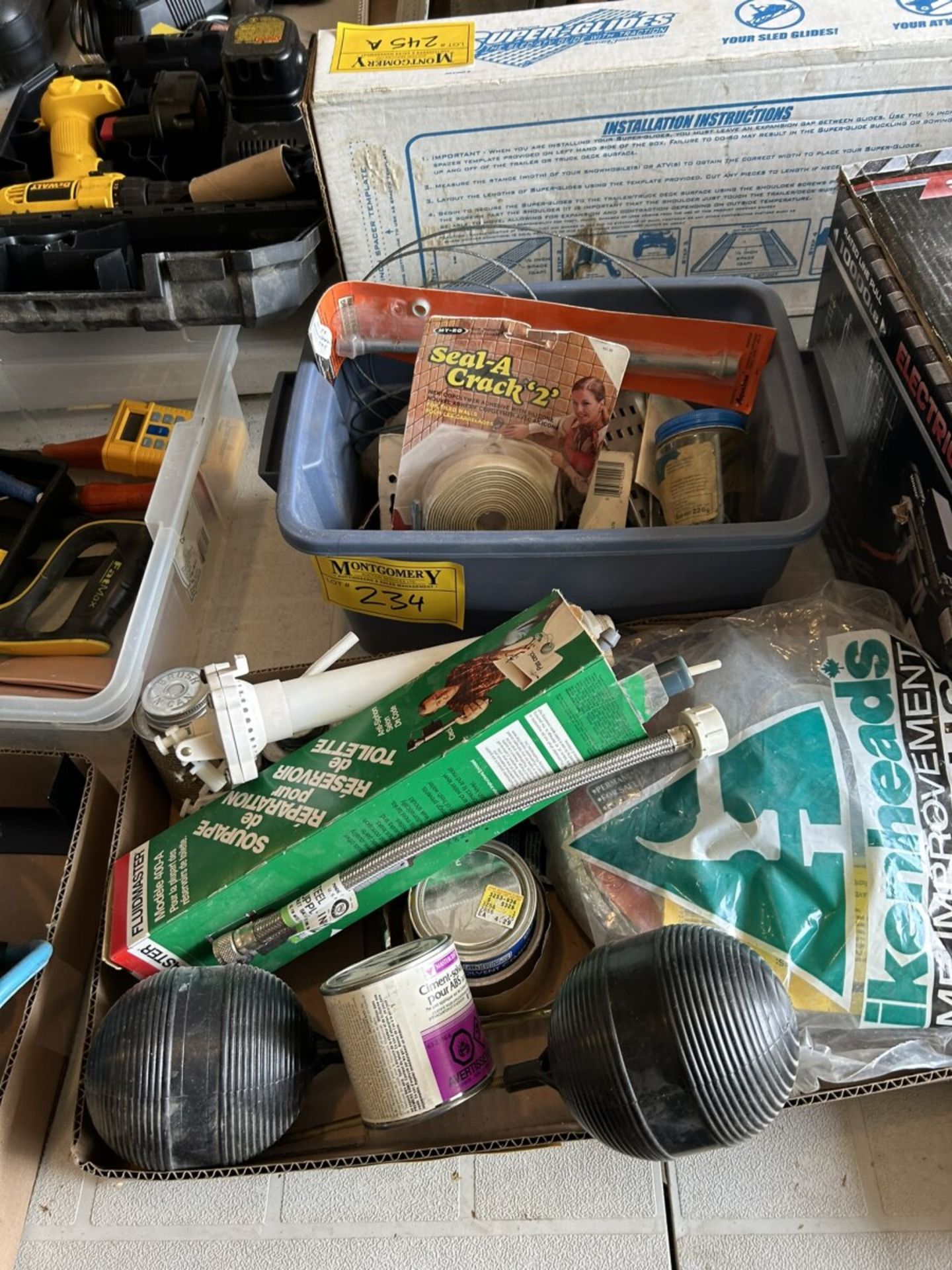 L/O ASSORTED PLUMBING SUPPLIES, FITTINGS, ADHESIVES, ETC.