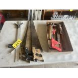 24" COMBINATION SQUARE, HAND SAWS, PIPE CUTTER, HACK SAW, ETC.