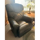 LEATHER RECLINING LOVESEAT AND ROCKING CHAIR