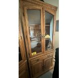 OAK CURIO CABINET 31"X19"X76"H