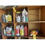 L/O ASSORTED OILS, LUBRICANTS, FLUIDS, GOJO FAST ORANGE HAND CLEANER, WINDSHIELD WASHER FLUID,