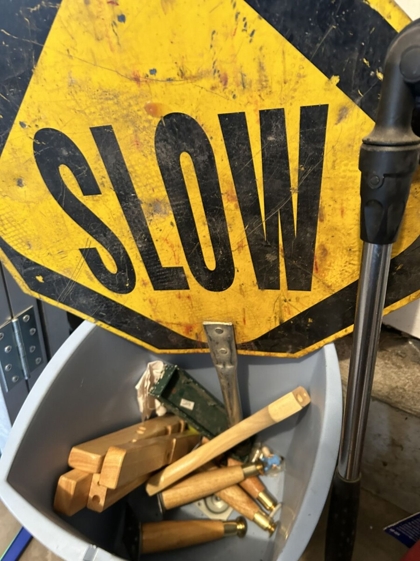 FLY SWATTERS, DUSTER, "SLOW MOVING" SIGN, ETC. - Bild 2 aus 3