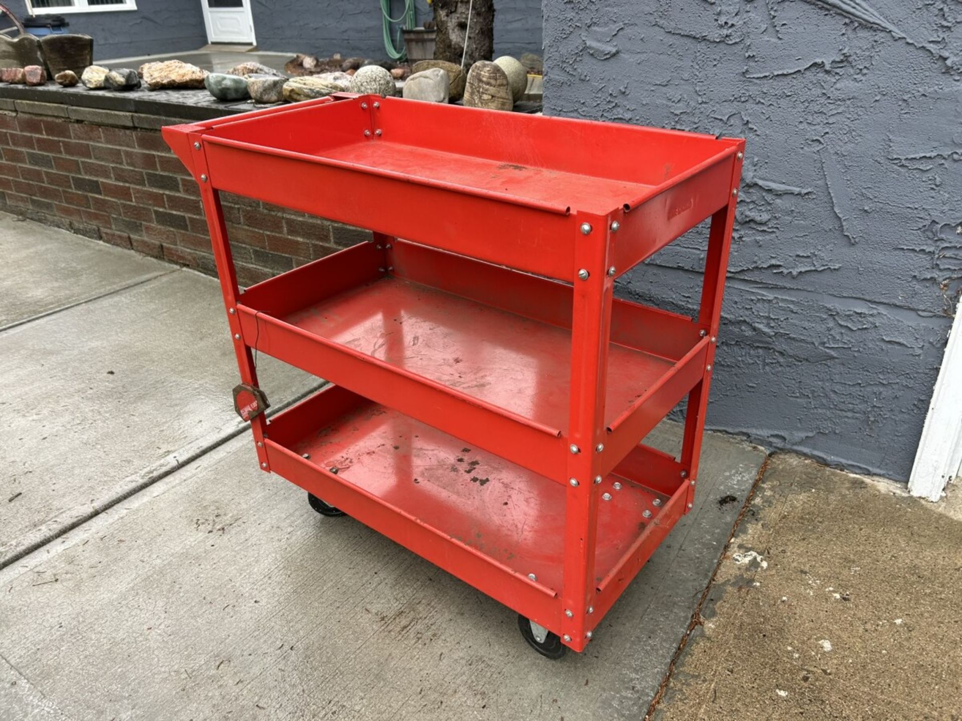 ROLLING METAL SHOP CART - Image 2 of 4