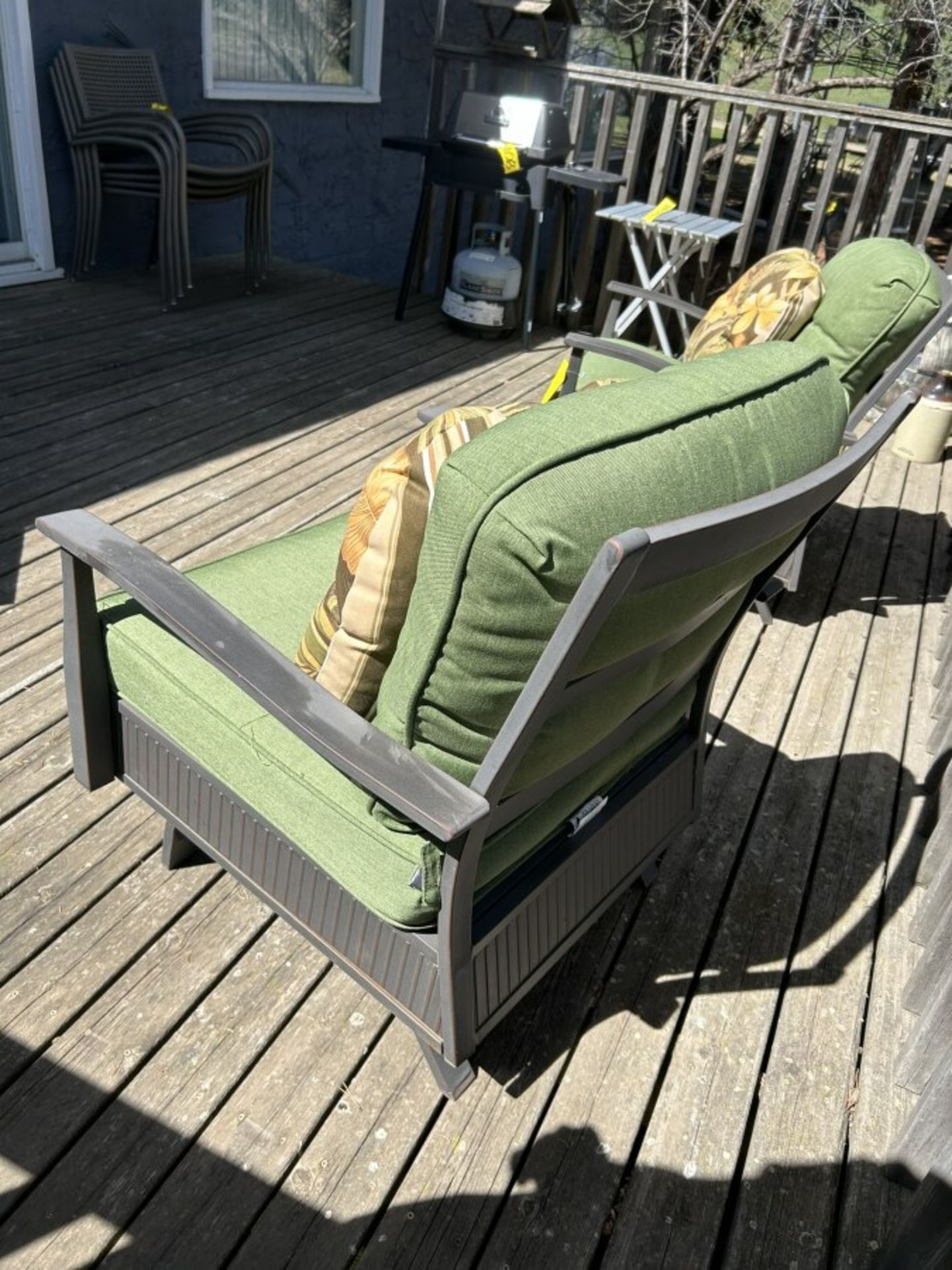 2 - PATIO CHAIRS W/GREEN CUSHIONS - Image 5 of 5