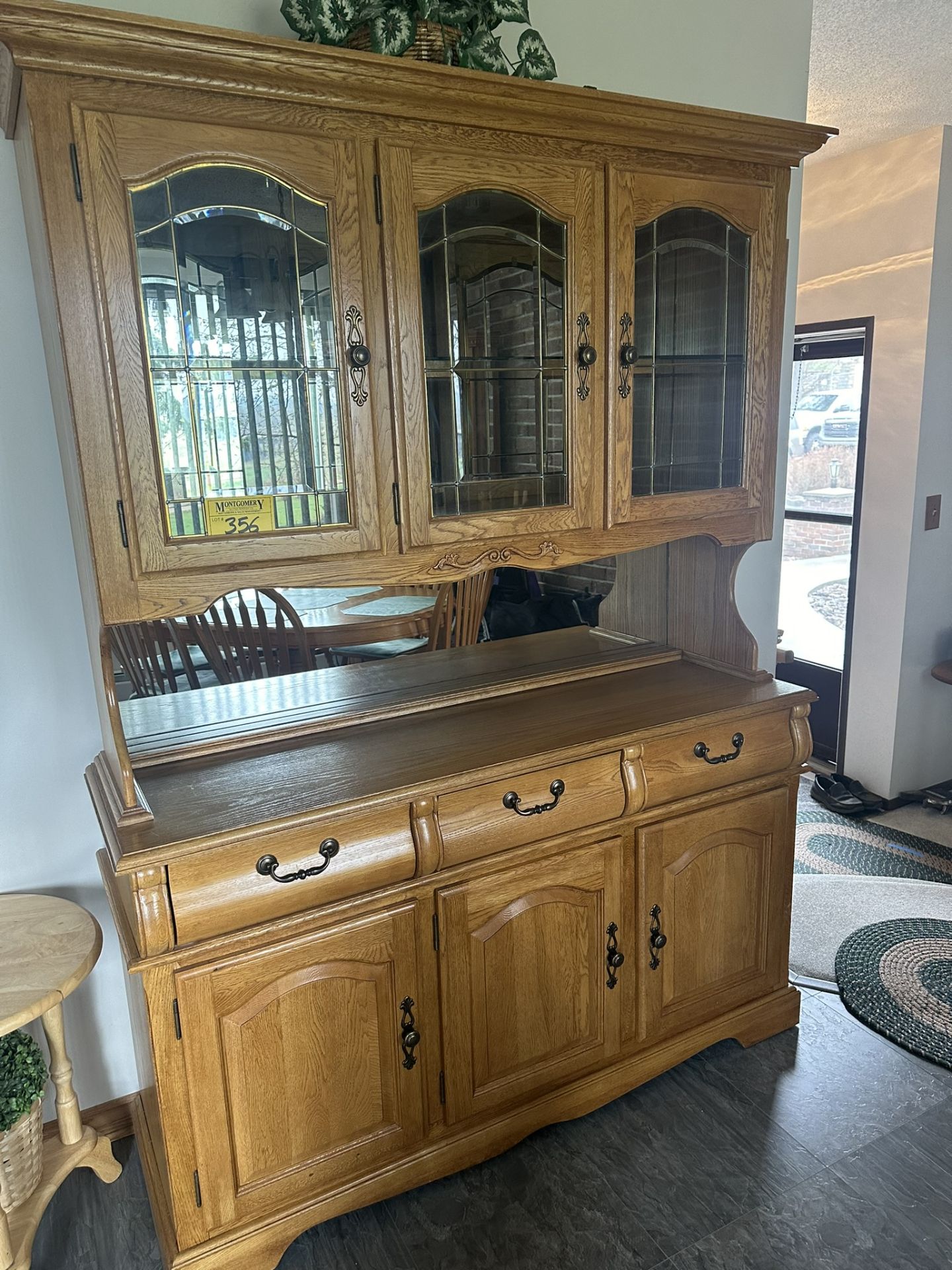 OAK CHINA CABINET 58"X18"X78"H