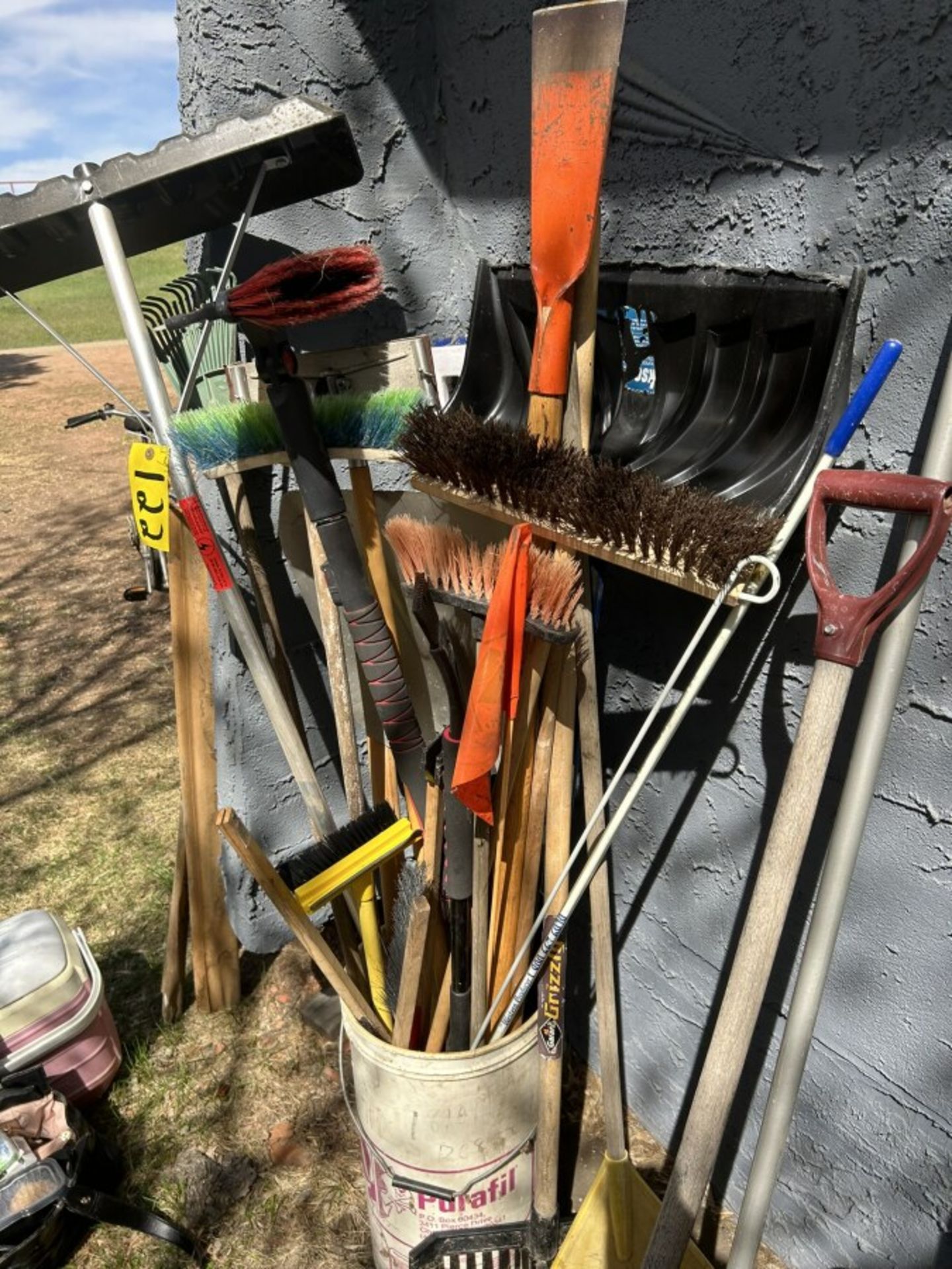 BROOMS, SHOVEL, 2 WHEELED DOLLY, ETC. - Image 4 of 5