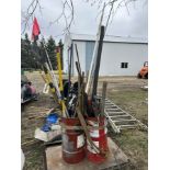 L/O ASSORTED SCRAPERS, FUEL MEASUREMENT STICKS, POTS AND FREIGHT DOLLY