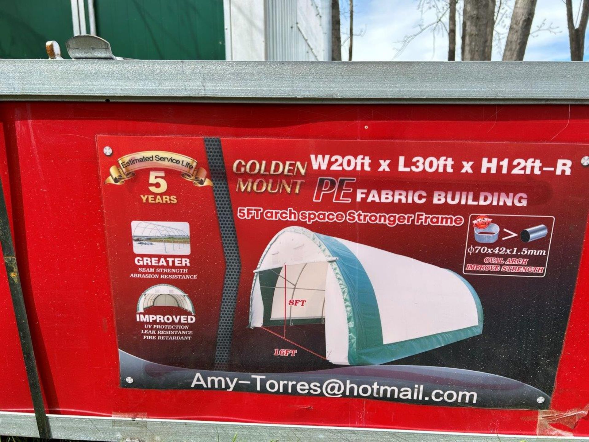 UNUSED 2023 GOLDEN MOUNT - 203012R-300GSM PE DOME STORAGE SHELTER, CSA/TUV SNOW RATING TEST REPORT - Image 2 of 4