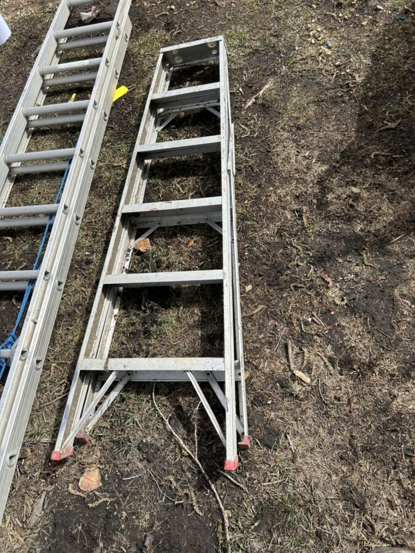 10 FT ALUMINUM EXTENSION LADDER AND 6 FT ALUMINUM STEP LADDER - Image 3 of 4