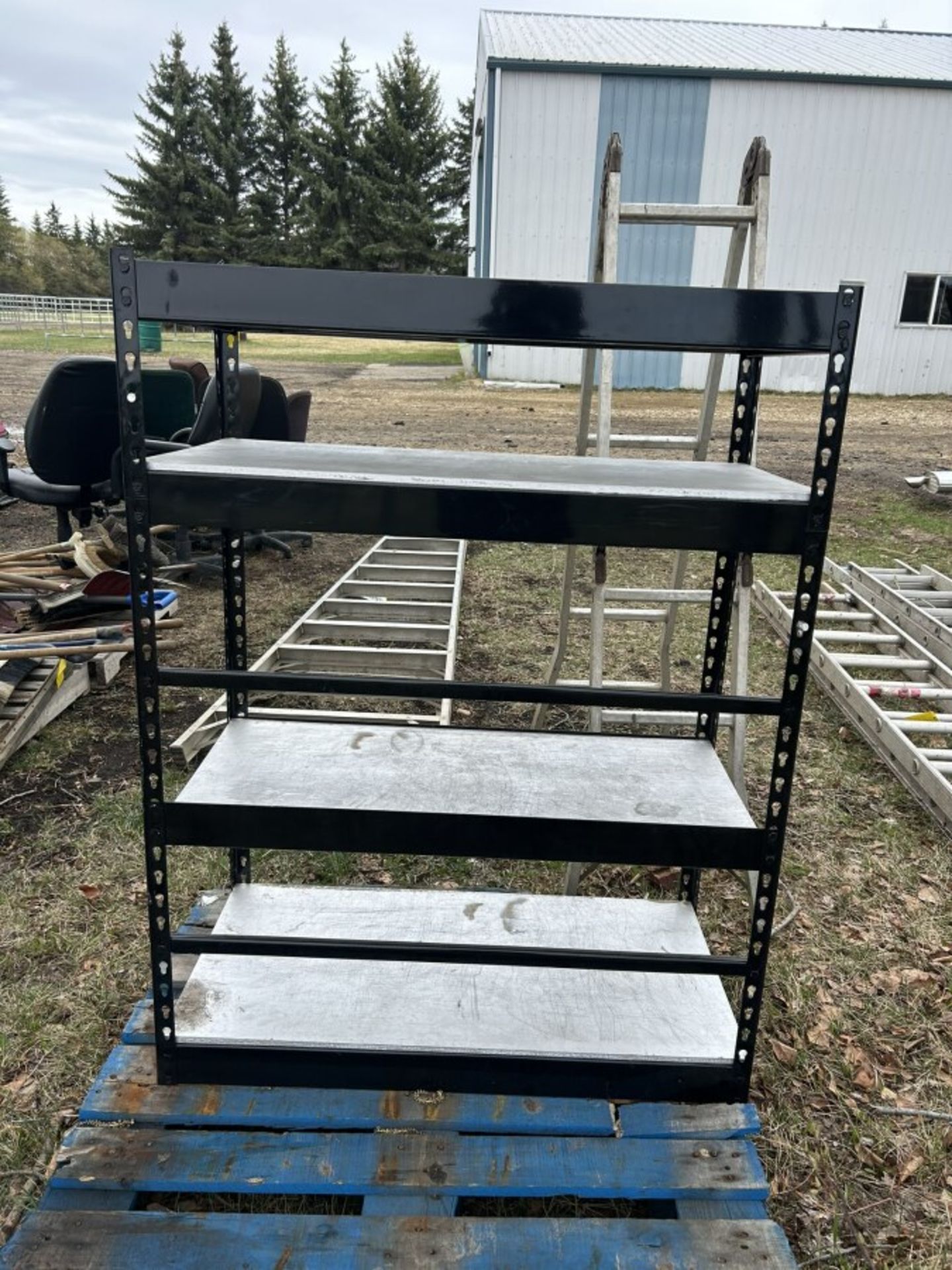 METAL FRAMED STORAGE SHELF, 36 IN X 18 IN X 48 IN - Image 3 of 3