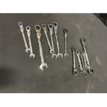 ASSORTED SAE RATCHETING COMBINATION WRENCHES