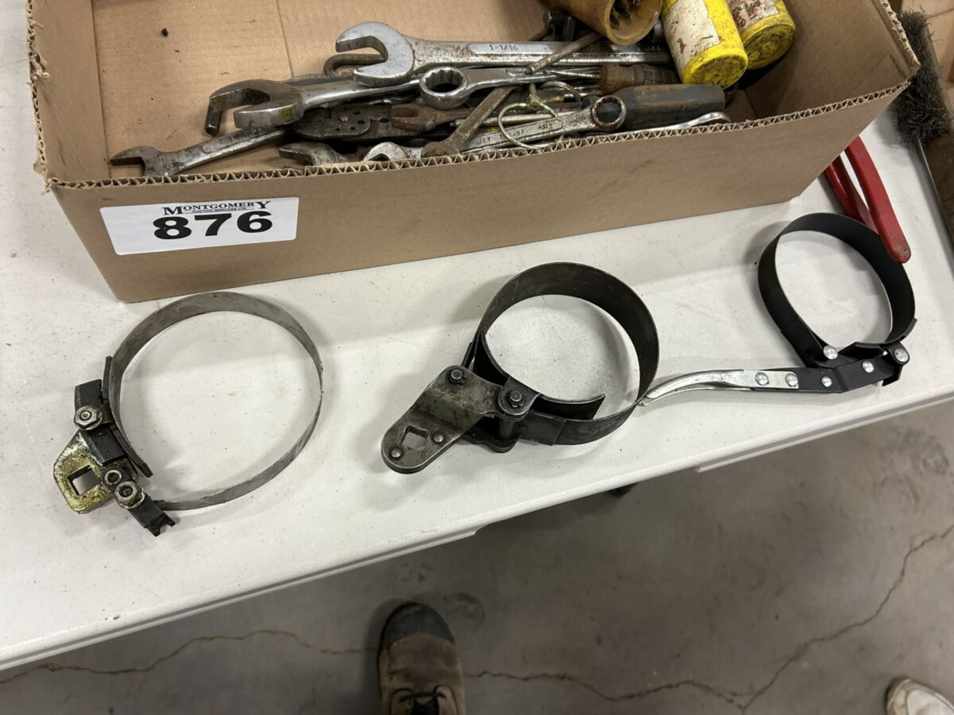 L/O HAND TOOLS OIL FILTER WRENCH, WRENCHES, SPARK PLUG PLIERS, TERMINAL CLEANERS ETC. - Image 6 of 8