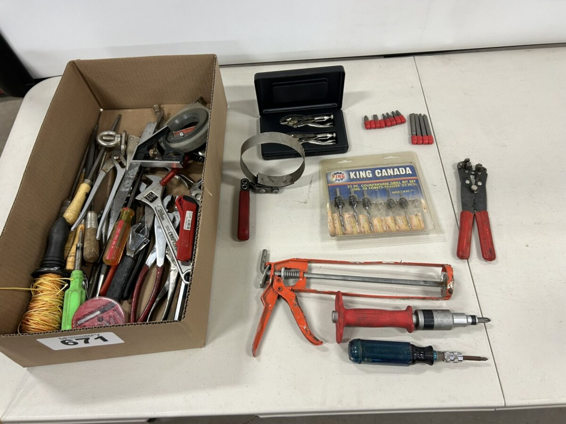 L/O ASSORTED HAND TOOLS WIRE STRIPPERS, FILES, SCREW DRIVERS ETC.