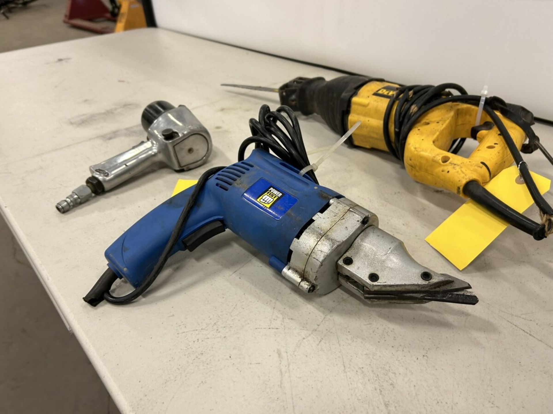 DEWALT CORDED RECIPROCATING SAW, POWER FIST CORDED ELECTRIC SHEAR, & AIR IMPACT GUN - Image 5 of 8