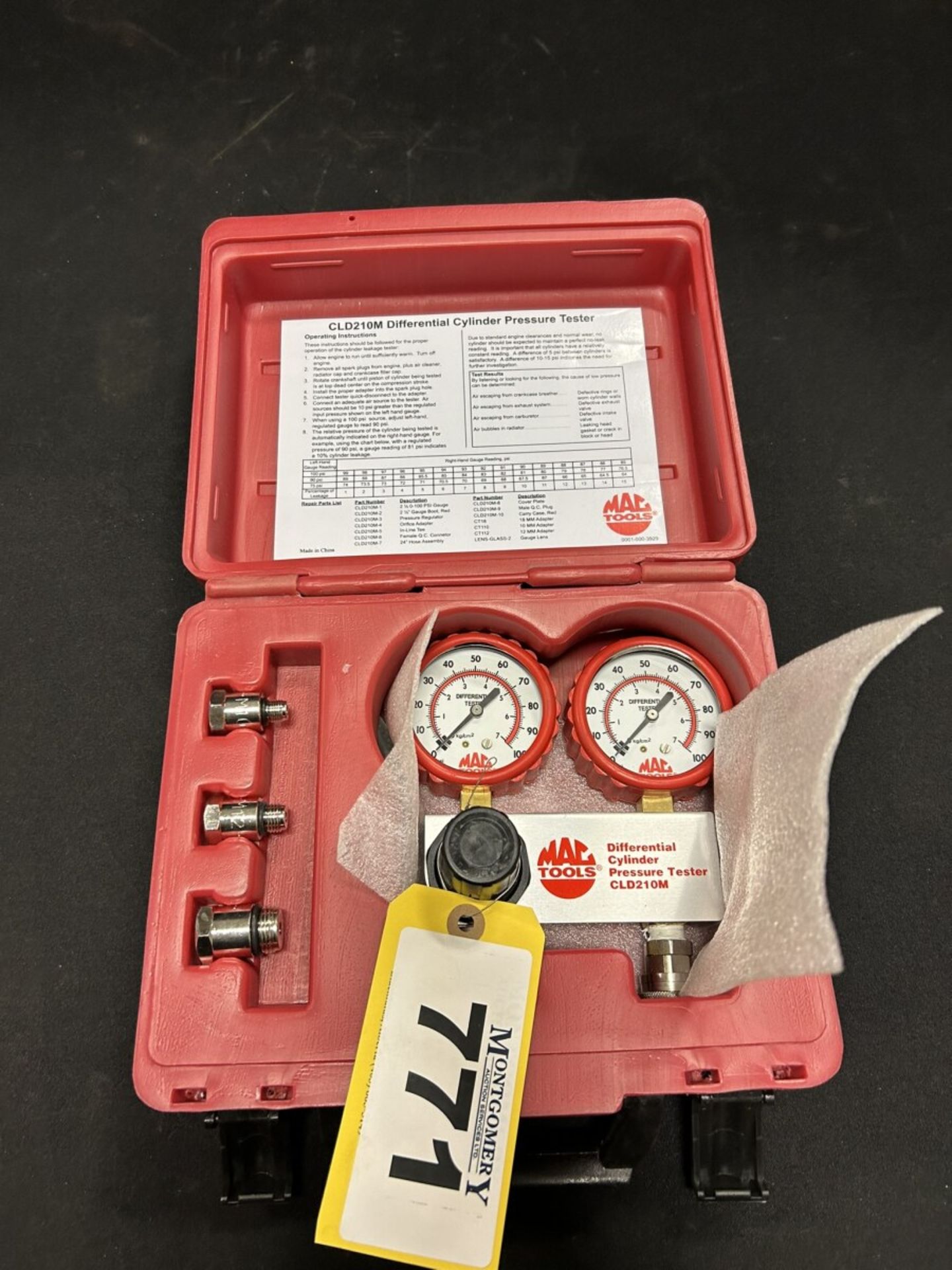 MAC TOOLS DIFFERENTIAL CYLINDER PRESSURE TESTER PART NO. CLD210M - Image 4 of 6